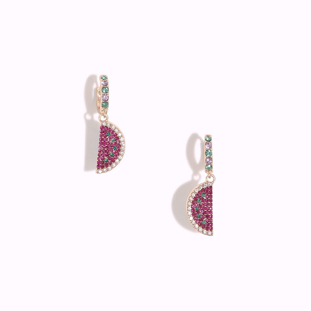 Jcrew watermelon rhinestone earrings
